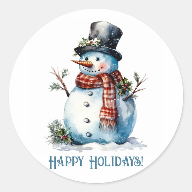 Sticker cadeau Snowman (Devant)