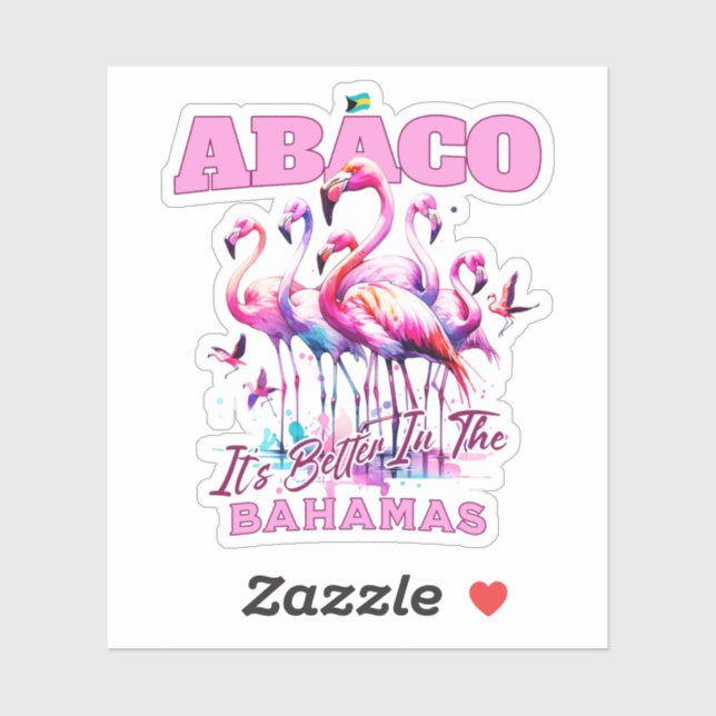 Sticker Cadeau souvenir Bahamas : Abaco Bahamas Flamant ro (Feuille)