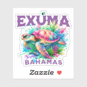 Sticker Cadeau souvenir Bahamas : Exuma Bahamas Sea Turtle