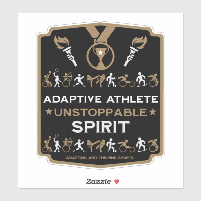 Sticker Cadeau sportif Adaptive Handicap (Feuille)