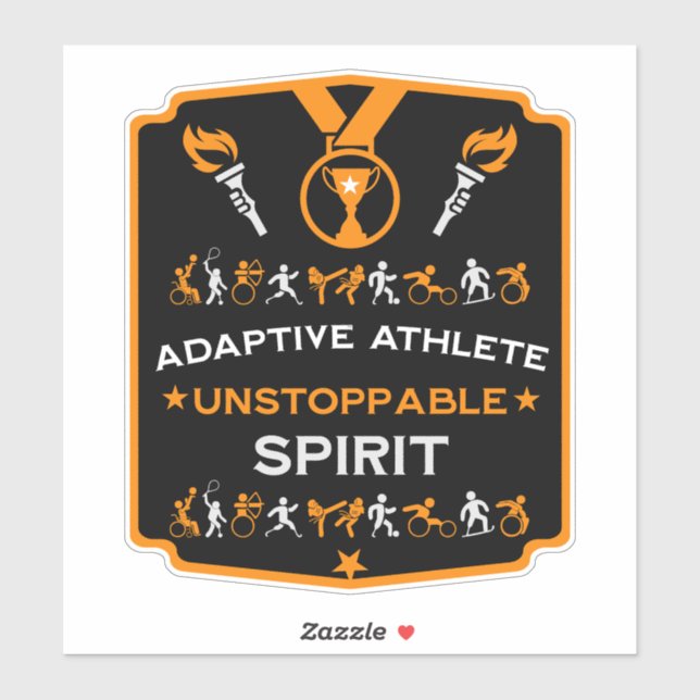 Sticker Cadeau sportif Adaptive Handicap (Feuille)