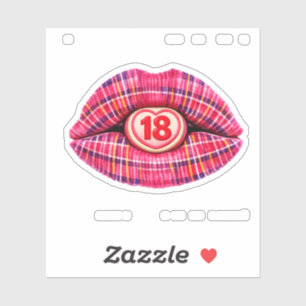 Sticker Cadeau tartan écossais 18 ans Écosse