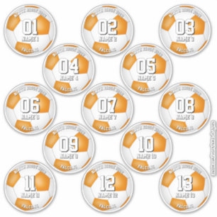 Sticker cadeaux de couleurs d'équipe de football orange po