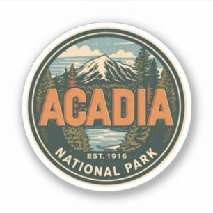 Sticker Cadeaux de plein air vintage du parc national d'Ac