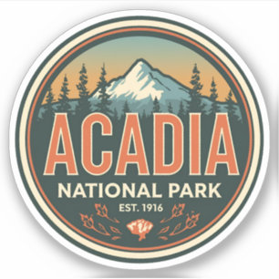 Sticker Cadeaux de plein air vintage du parc national d'Ac