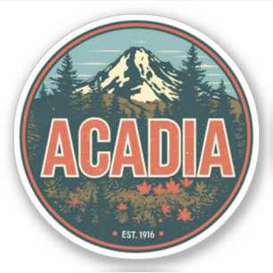 Sticker Cadeaux de plein air vintage du parc national d'Ac