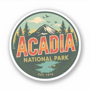 Sticker Cadeaux de plein air vintage du parc national d'Ac