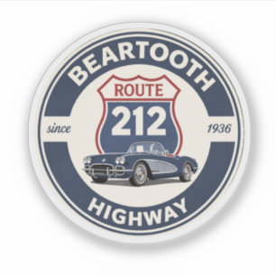 Sticker Cadeaux de voiture classique Route 212 Beartooth H