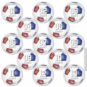 Sticker cadeaux d'équipe de football aux couleurs bordeaux