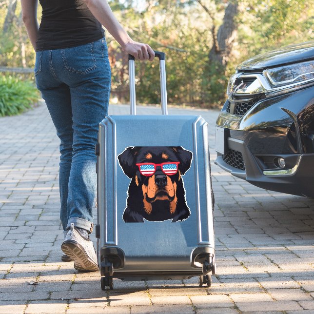Sticker Cadeaux Rottweiler amoureux (Valise Insitu)