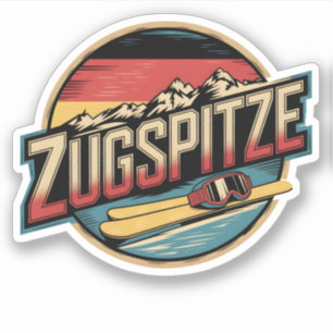 Sticker Cadeaux vintage Zugspitze bavarois nature extérieu