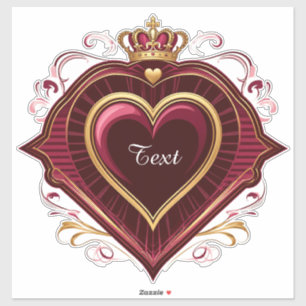 Sticker Cadre de cœur orné élégant avec couronne