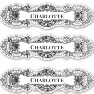 Sticker Cadre de nom baroque personnalisable