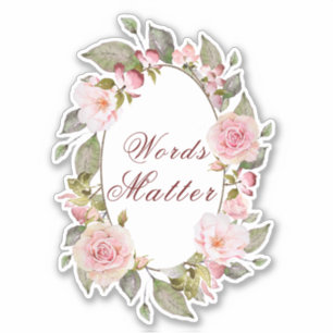 Sticker Cadre Floral "Words Matt"
