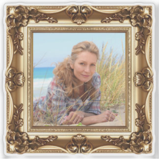 Sticker Cadre photo en or vintage faux