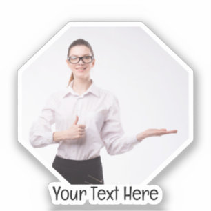 Sticker Cadre photo et texte personnalisé en polygone