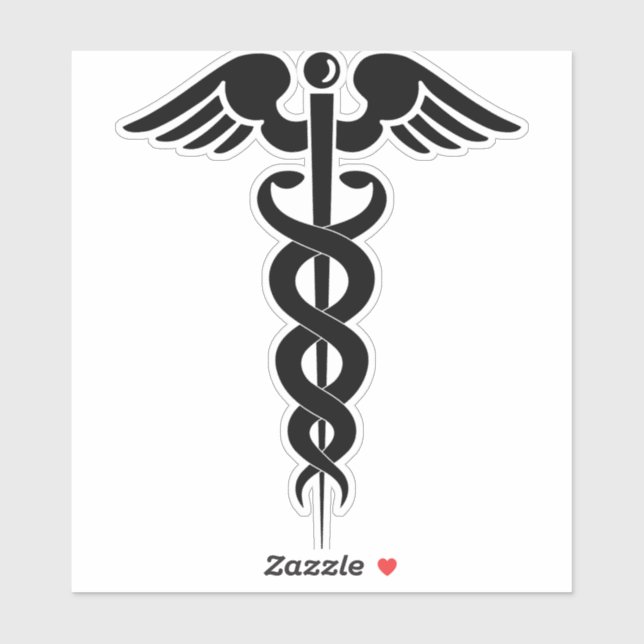 Sticker caduceus medical (Feuille)