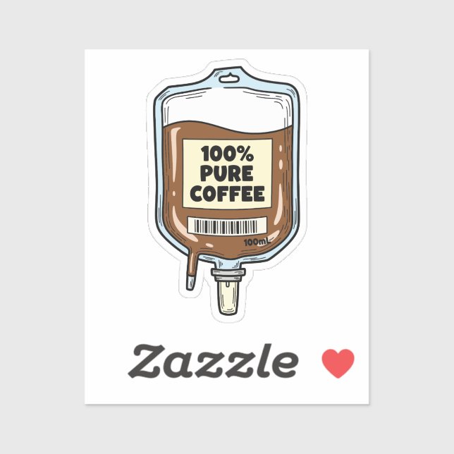 Sticker Café 100% pur (Feuille)