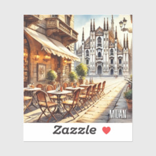 Sticker Café à Milan Aquarelle Peinture Mug