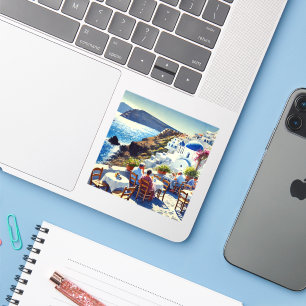 Sticker Café à Santorin