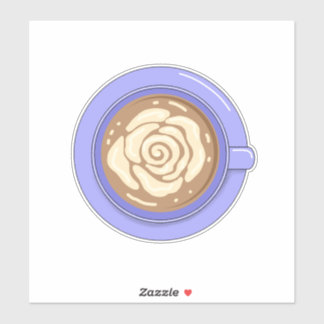 Sticker Café au Lait Fleur de Rose