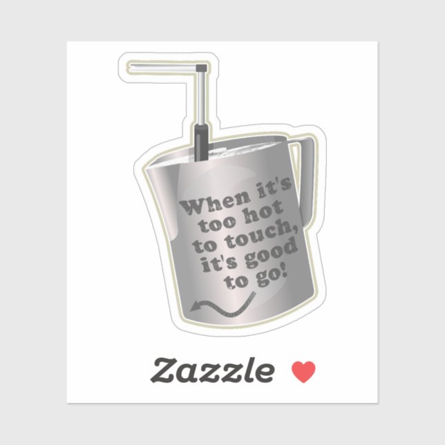 Sticker Café Barista cuillère à chauffer le lait (Feuille)