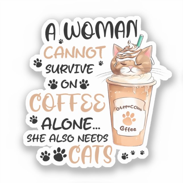 Sticker Café & Chats - Cute Kawaii Art (Recto)