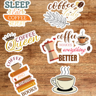 Sticker café Custom Cut Vinyl Stickers