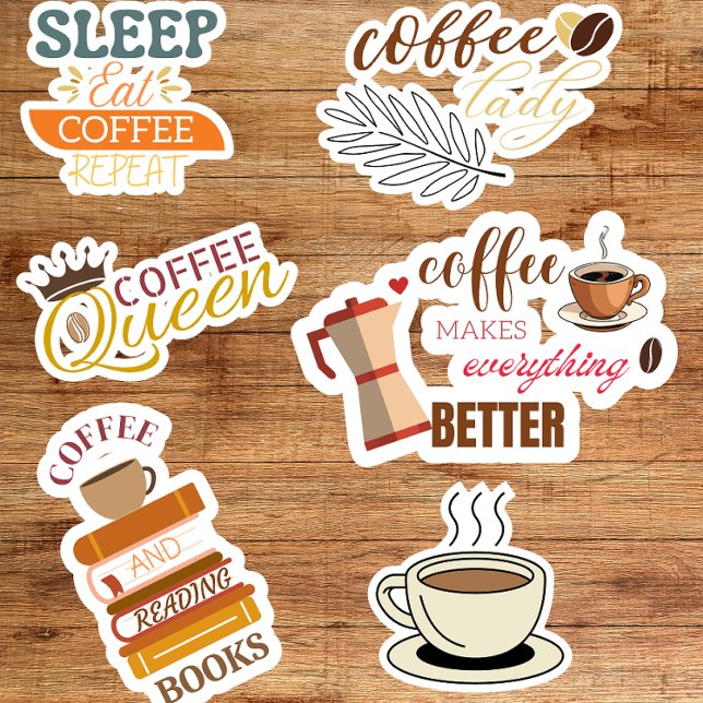 Sticker café Custom Cut Vinyl Stickers (Créateur téléchargé)