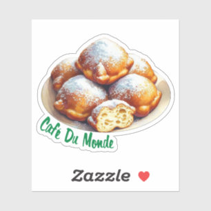 Sticker Café Du Monde Nouvelle-Orléans Beignet Aquarelle