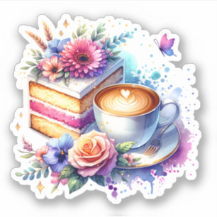Sticker Café et gâteau   Anniversaire du meilleur ami