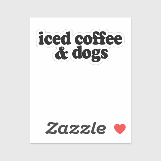 Sticker Café Glacé Et Chiens (Feuille)