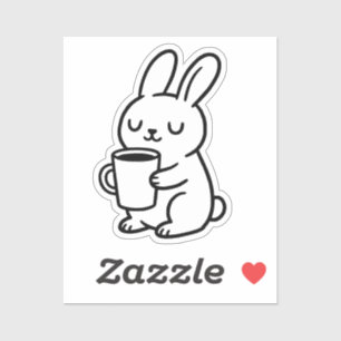 Sticker Café Lapin Cozy Doodle