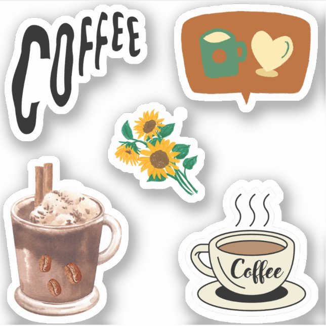 Sticker Café tendance pour les amateurs rétro l Boissons C (Devant)