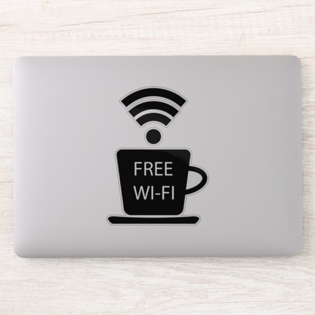 Sticker Cafetière Wi-Fi gratuit (Ordinateur)