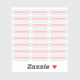 Sticker Cahier Vierge Mini Cœurs Évaluation Film Planifica