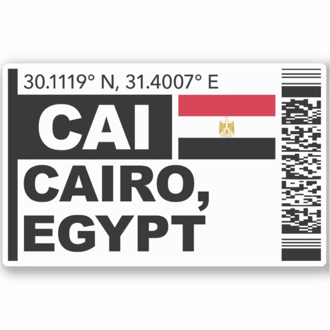 Sticker CAI Le Caire Carte d'Embarquement - Voyage en Égyp (Devant)