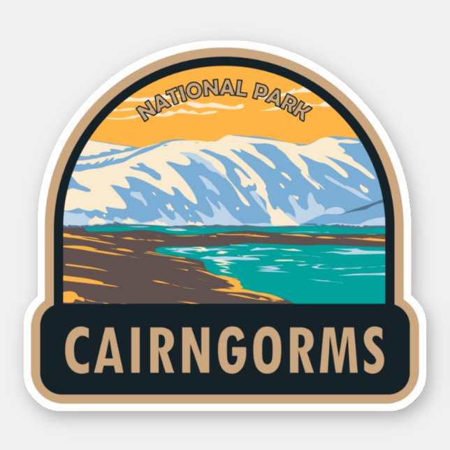 Sticker Cairngorges National Park Scotland Loch Etchachan (Devant)