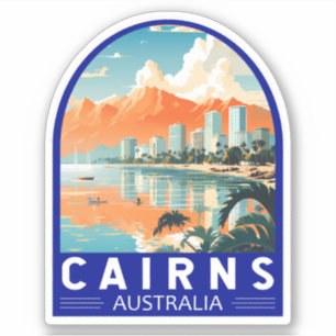 Sticker Cairns Australia Travel Art Vintage