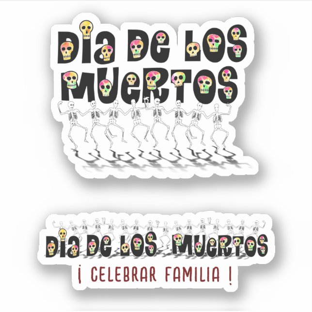 Sticker Calaveras dansantes Dia De Los Muertos (Devant)