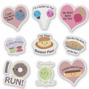 Sticker Calembours mignons et drôles de nourriture