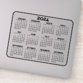 Sticker Carré Calendrier 2024 de douze mois