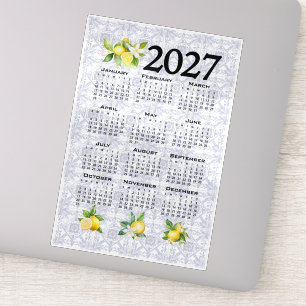 Sticker Calendrier 2027, Frette grecque, Cosmic Latte sur