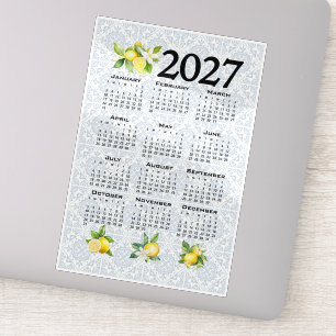 Sticker Calendrier 2027, Frette Grecque, Cosmic Latte sur