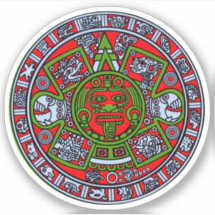 Sticker Calendrier aztèque mexicain Soleil Pierre Hispaniq