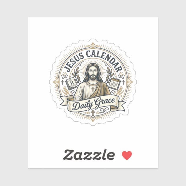 Sticker Calendrier de Jésus Grâce quotidienne Calendrier d (Feuille)