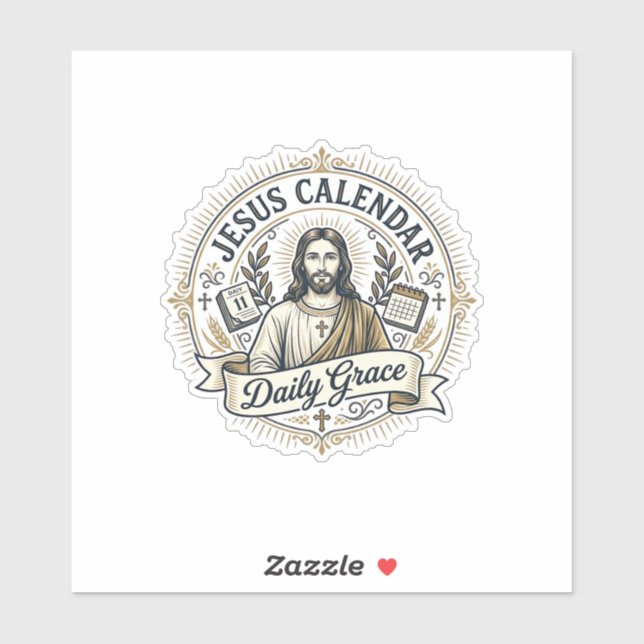 Sticker Calendrier de Jésus Grâce quotidienne Calendrier d (Feuille)