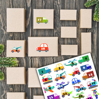 Sticker Calendrier de l'Avent Transport de Noël