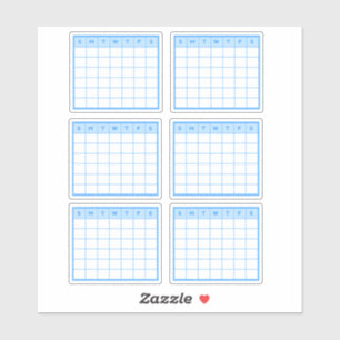 Sticker Calendrier mensuel bleu