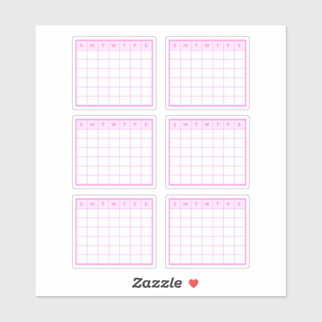 Sticker Calendrier mensuel rose (Feuille)